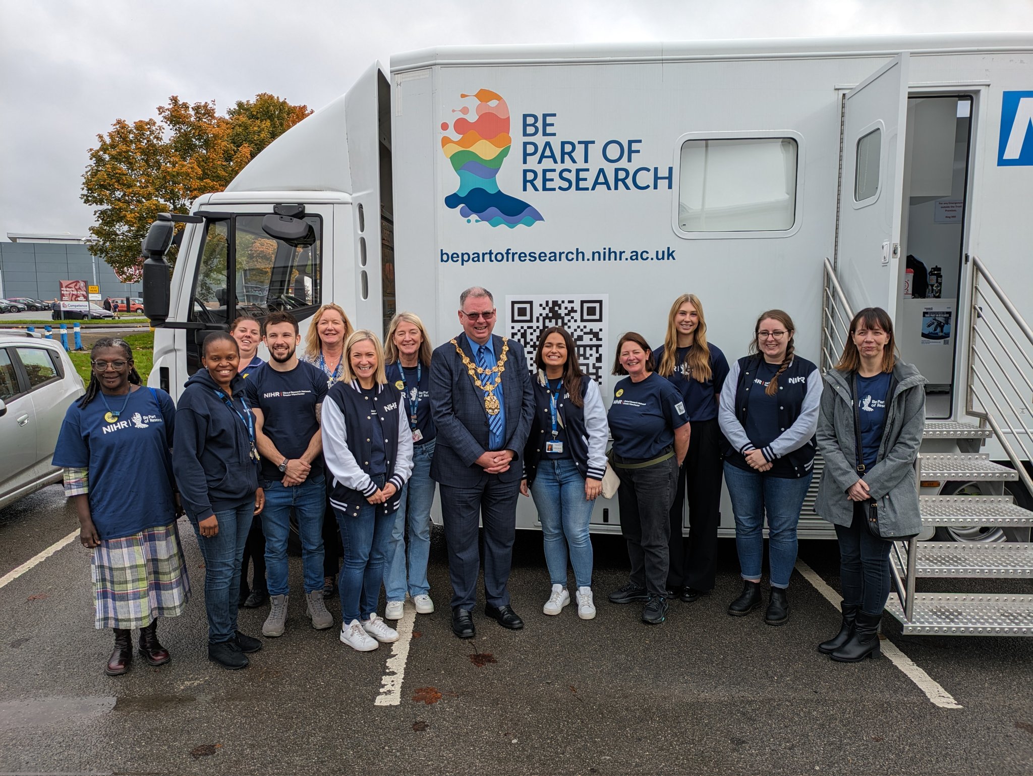 Mayor of Wigan outside Research Van