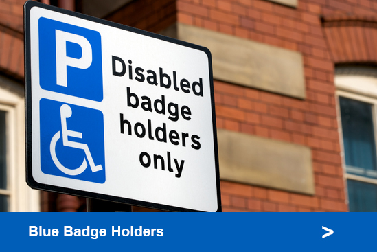 Image of a blue badge sign