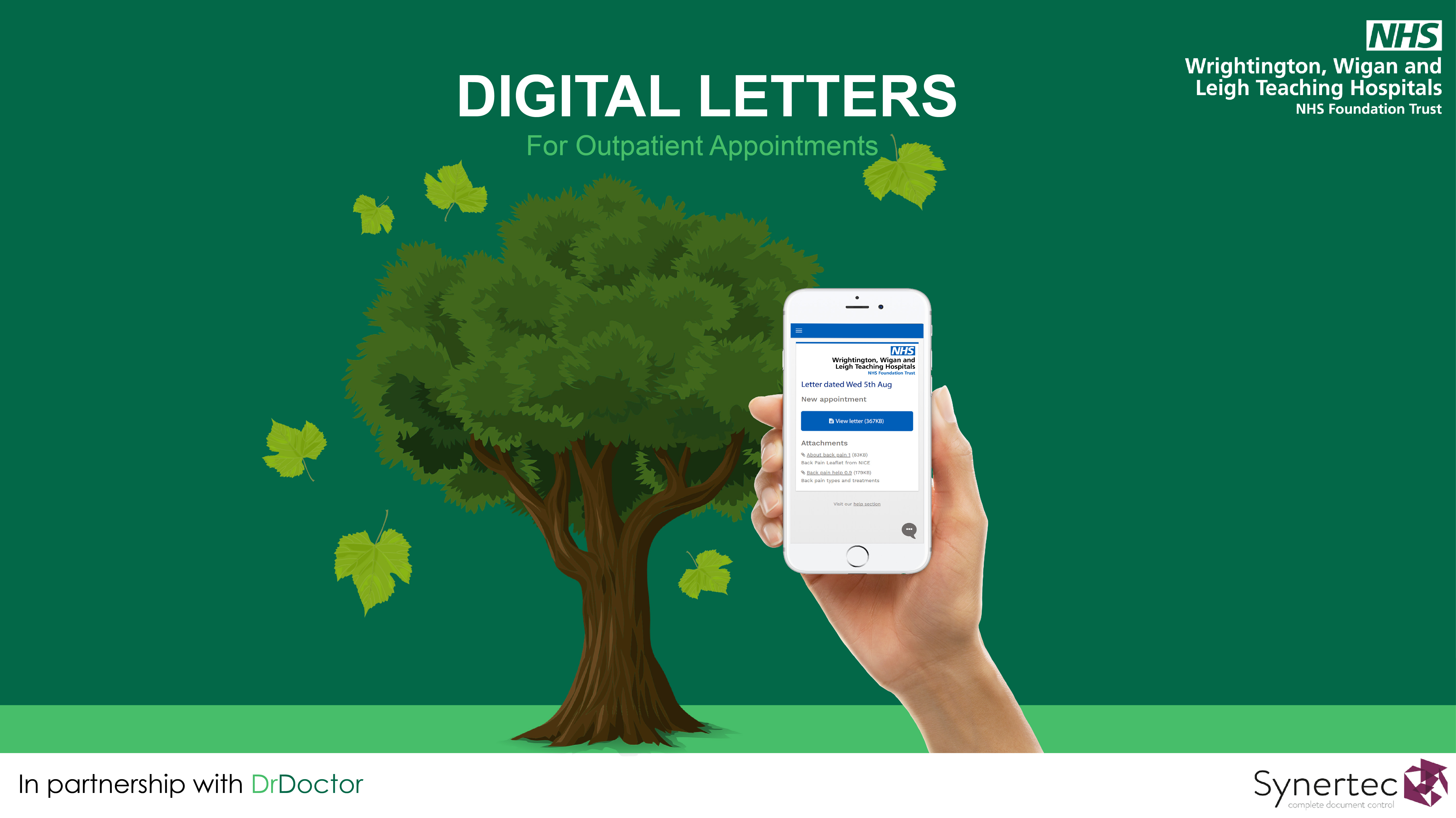Digital Letters graphic with Tree and WWL NHS Trust logo
