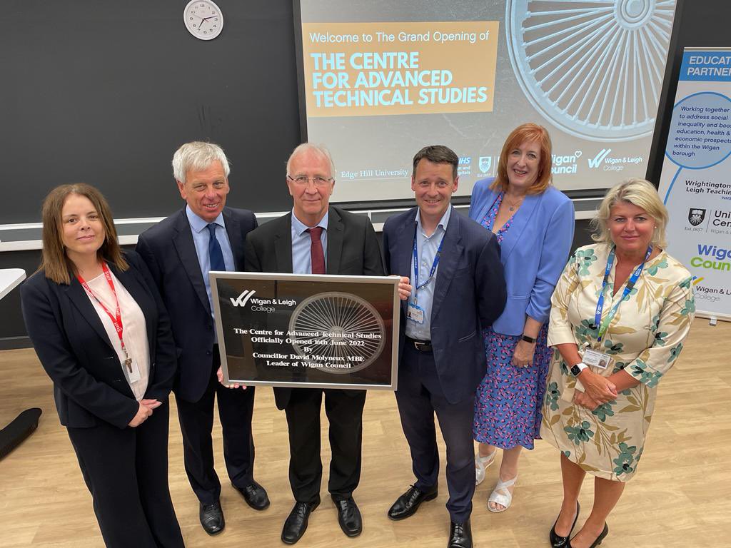 Anna Dawe, CEO and Principal of Wigan and Leigh College - Dr John Cater, Vice-Chancellor of Edge Hill University - Cllr David Molyneux, Leader of Wigan Council - Silas Nicholls, Chief Executive of Wrightington, Wigan and Leigh Teaching Hospitals NHS Foundation Trust - Yvonne Fovargue MP for Makerfield, Alison McKenzie-Folan, Chief Executive of Wigan Council