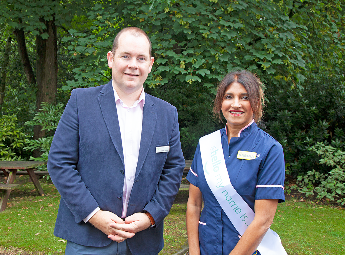 Hello My Name Is co-founder Chris Pointon and WWL Chief Nurse Rabina Tindale